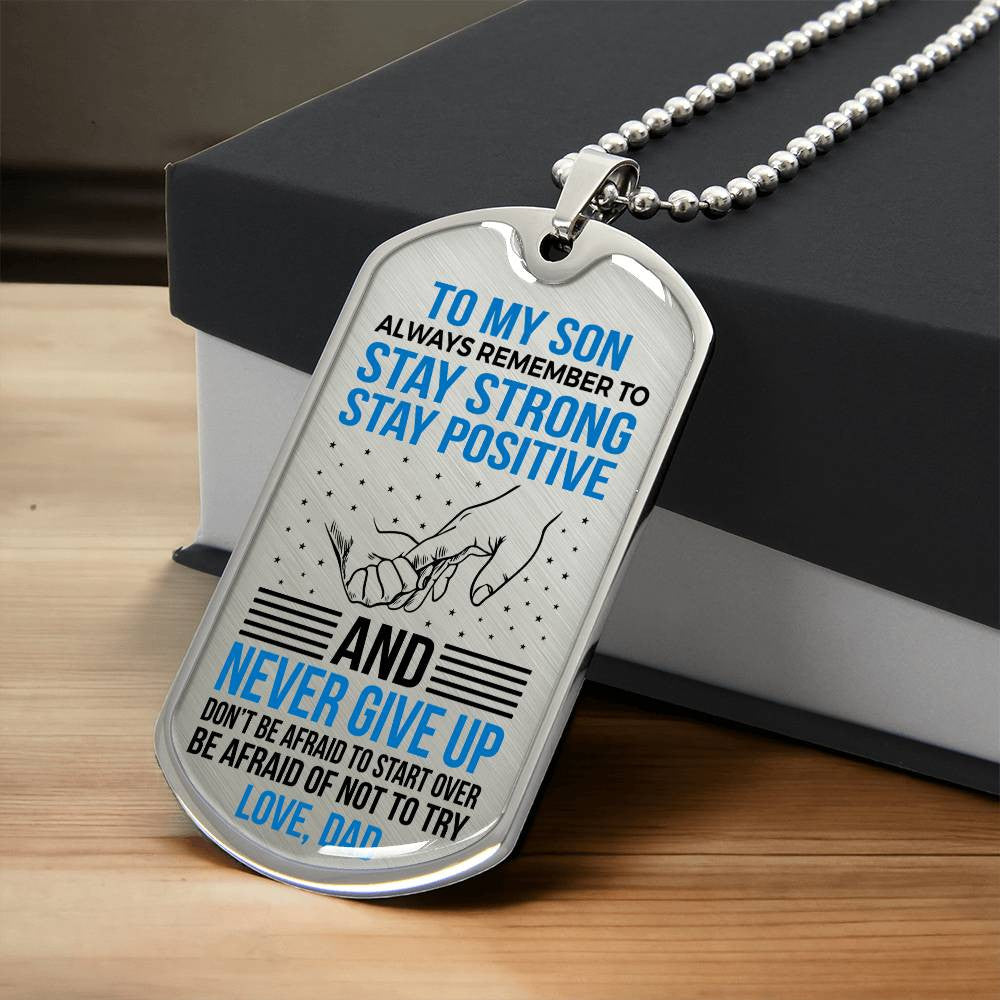 Son Dog Tag Keychain or Necklace