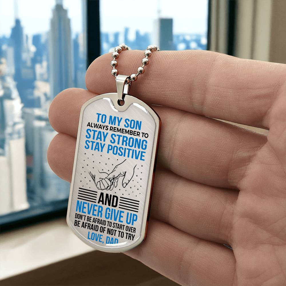 Son Dog Tag Keychain or Necklace