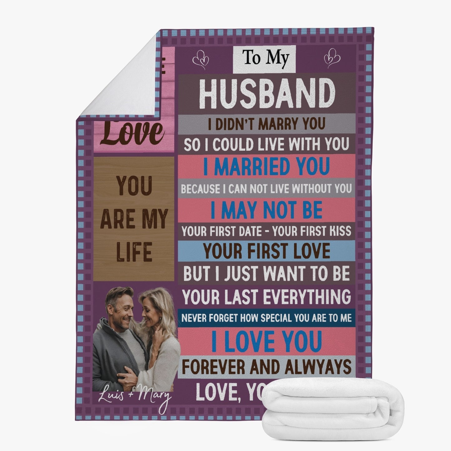To My Husband Custom Fleece Blanket