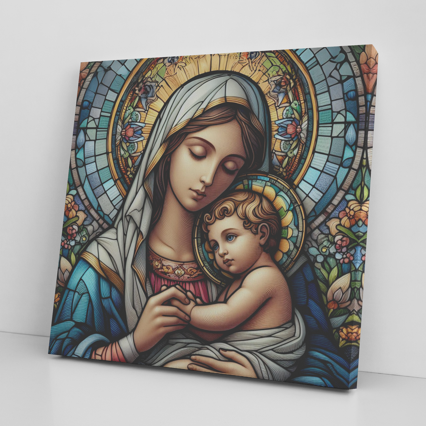 Virgin Mary and Baby Jesus Canvas Wall Art