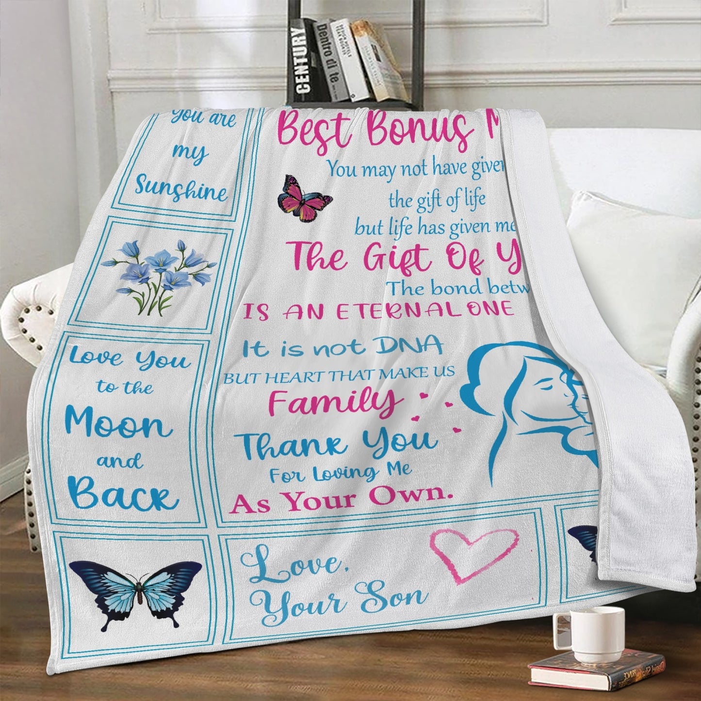 Best Bonus Mom Fleece Blanket