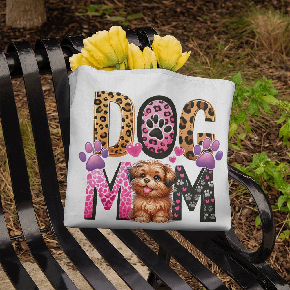 Custom Dog Mom Canvas Tote Bag