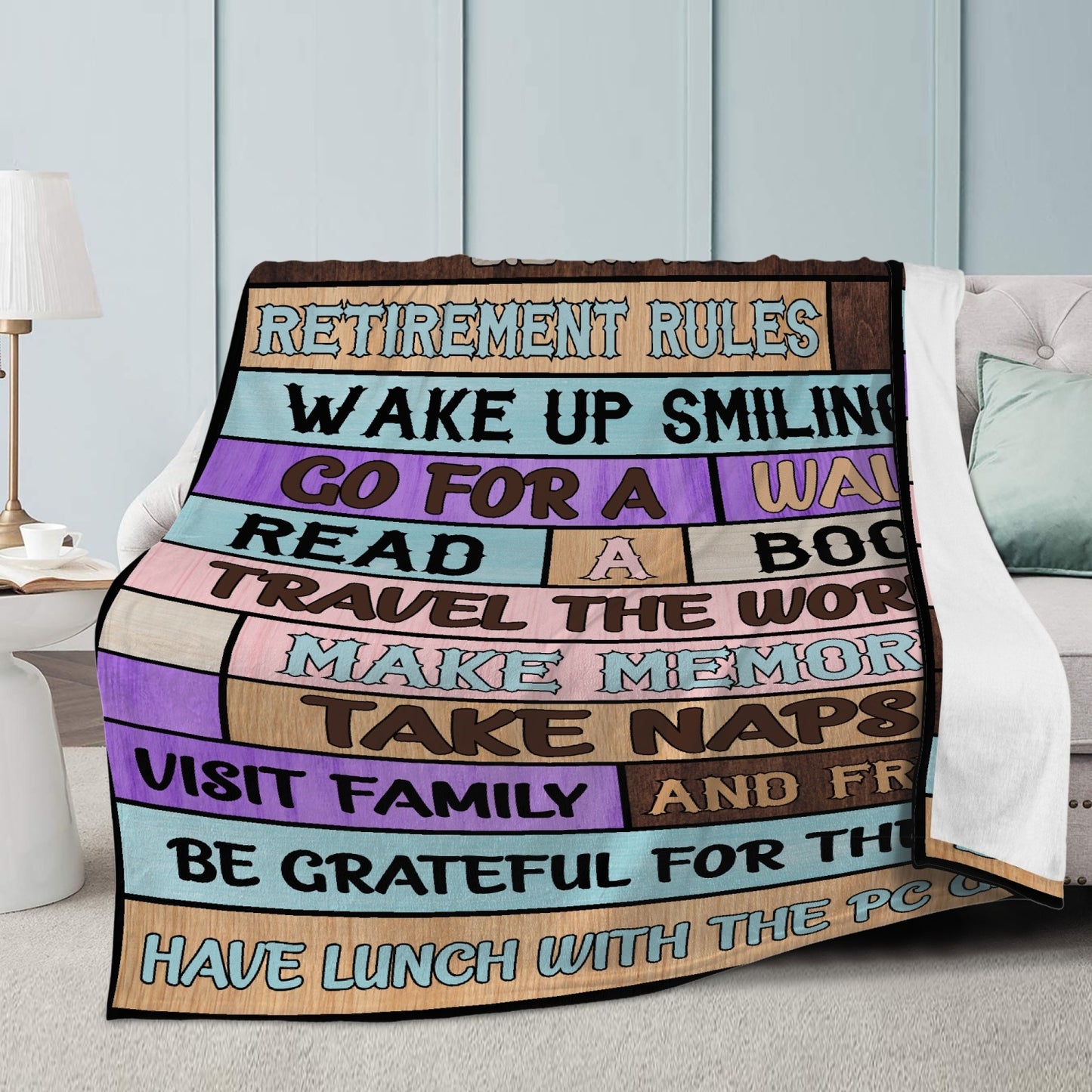 Personalized Retirement Rules Fleece Blanket