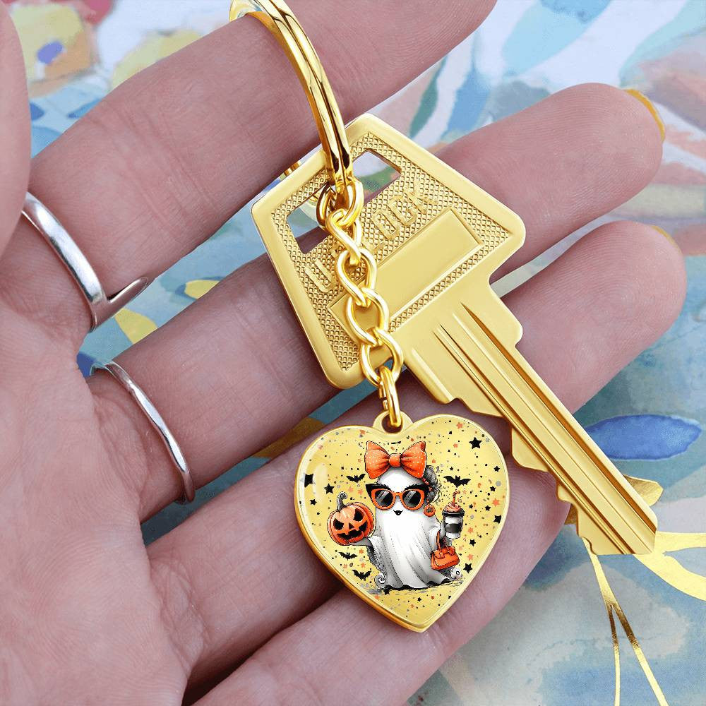 Coquette Halloween Ghost Keychain