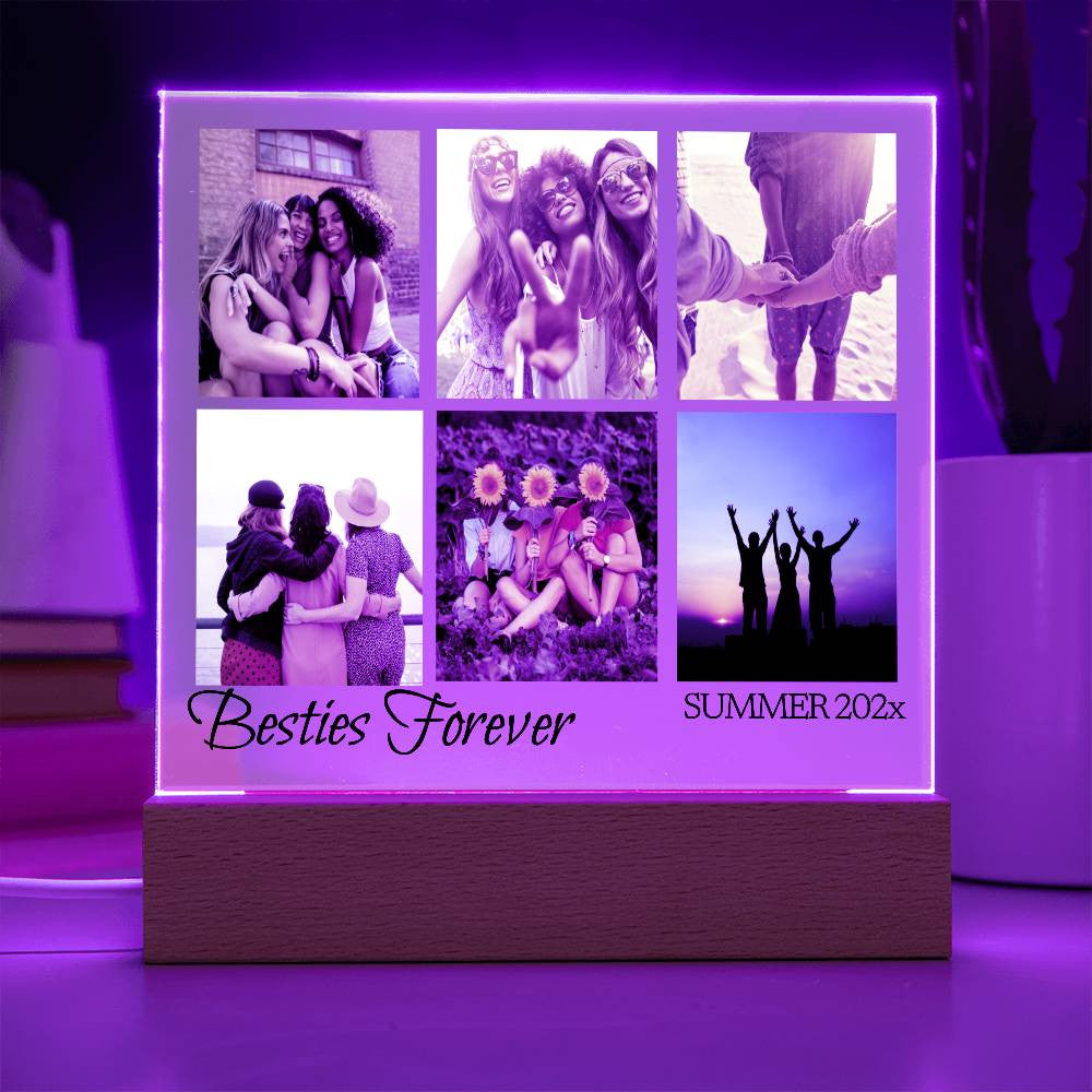 Custom Best Friends Photo Collage LED Light