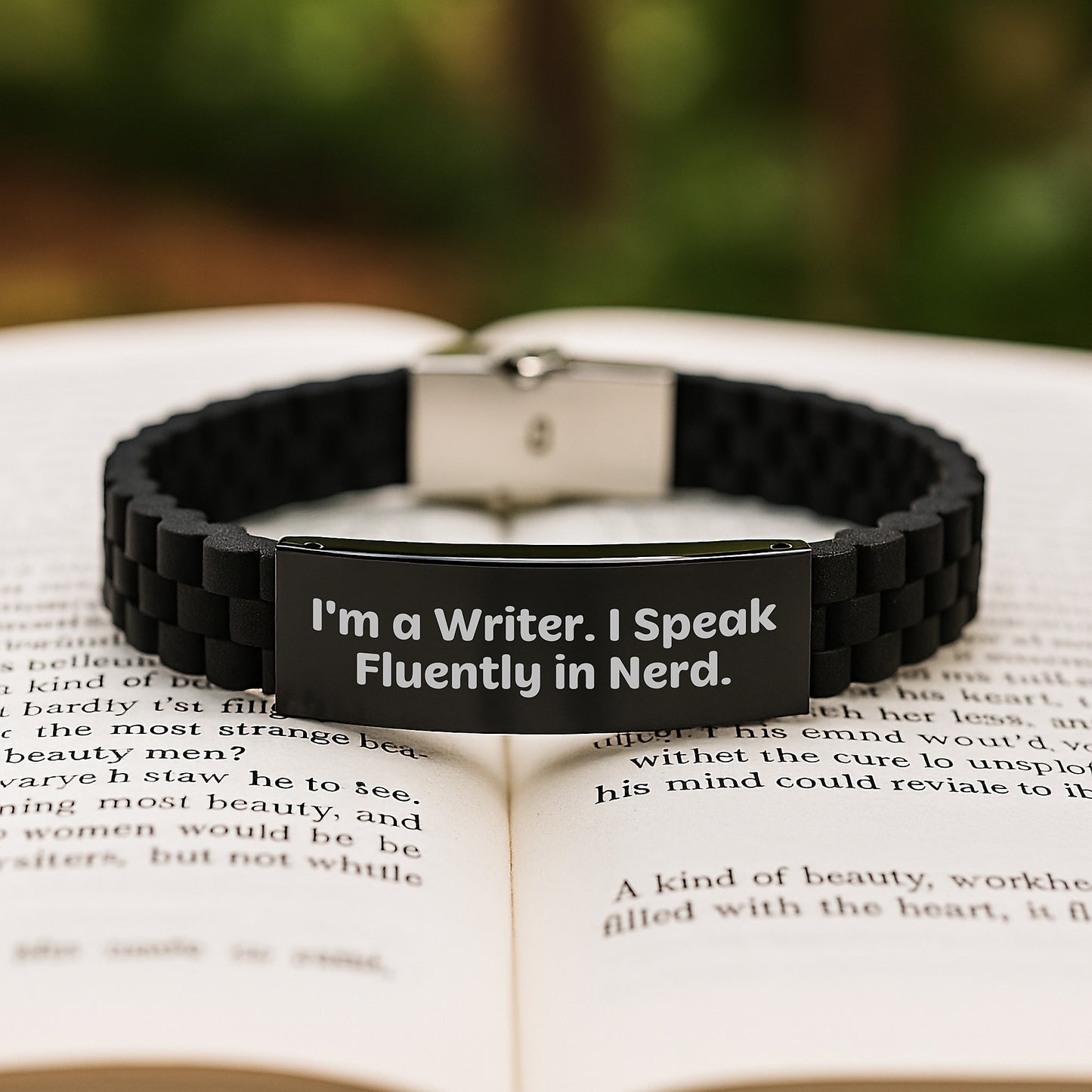 I'm A Writer. I Speak Fluently In genius. - Funny Glide lock Clasp Writer Gifts for Birthday from Friends to Family, Writer Jewelry, Writer Accessories - Image 2