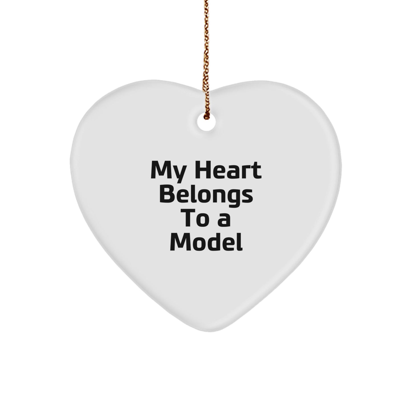 Funny Model Gifts from My Heart Belongs To A Model Heart Ornament for Christmas, Gifts for Model Enthusiasts - Image 1