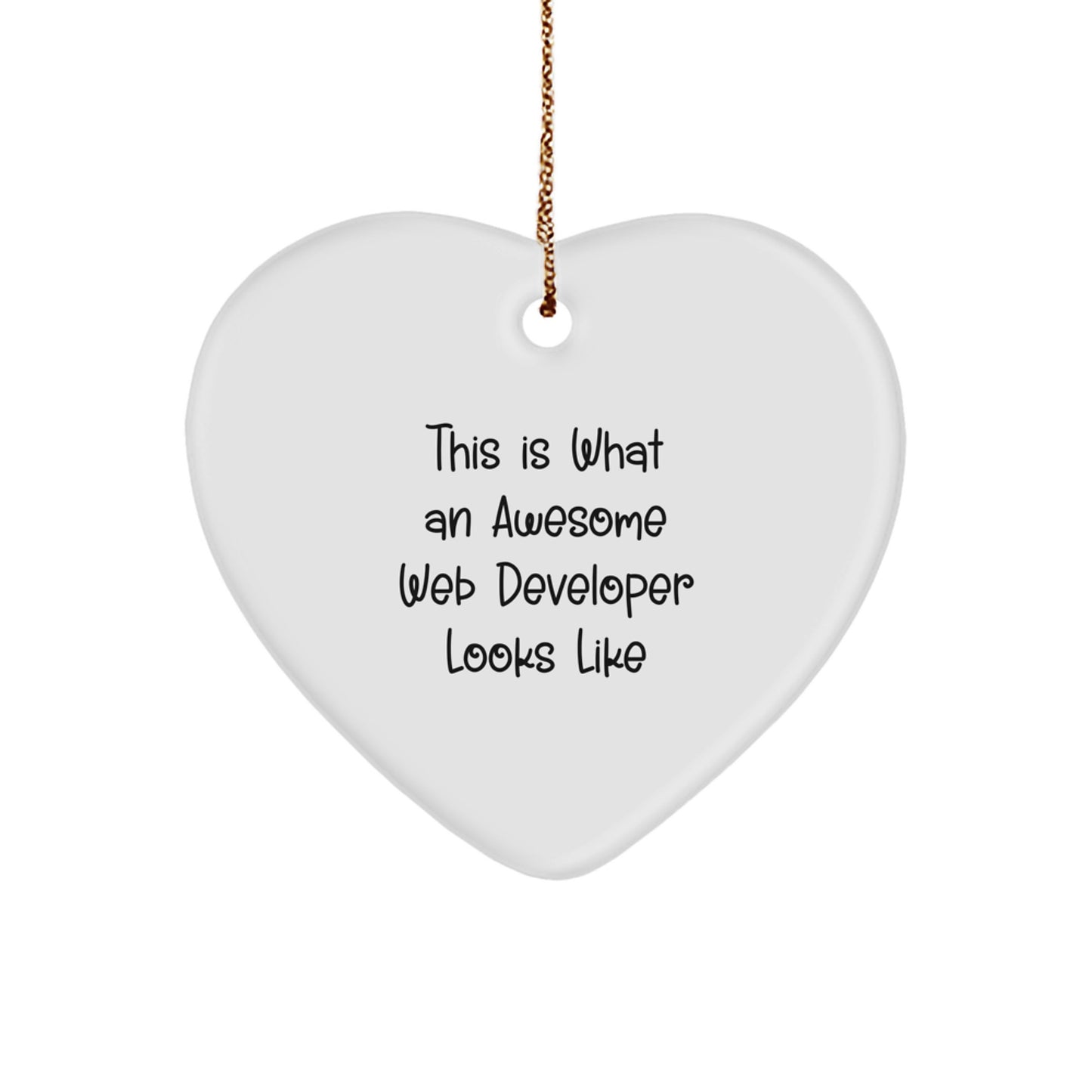 Funny Web Developer Gifts from Friends - Christmas Unique Heart Ornaments for Web Developers, Inspirational Quotes - Image 1
