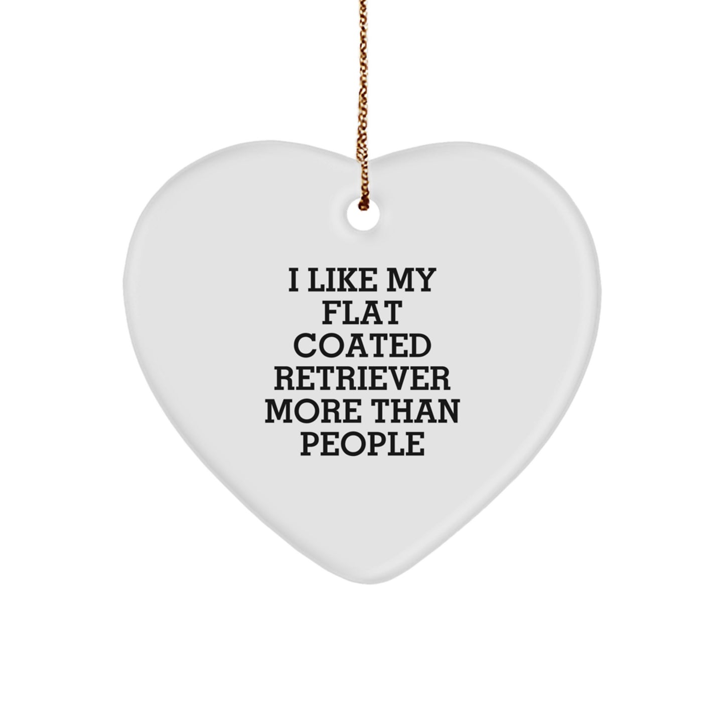 Funny Flat Coated Retriever Dog Gifts from Friends, Heart Ornament for Christmas - Image 1