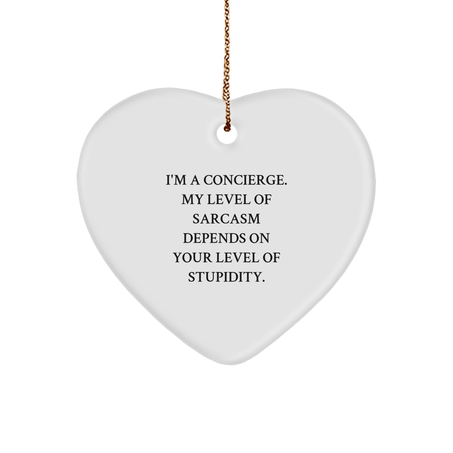 Funny Concierge Gifts from Friends - Heart Ornament for Concierge at Christmas - Image 1