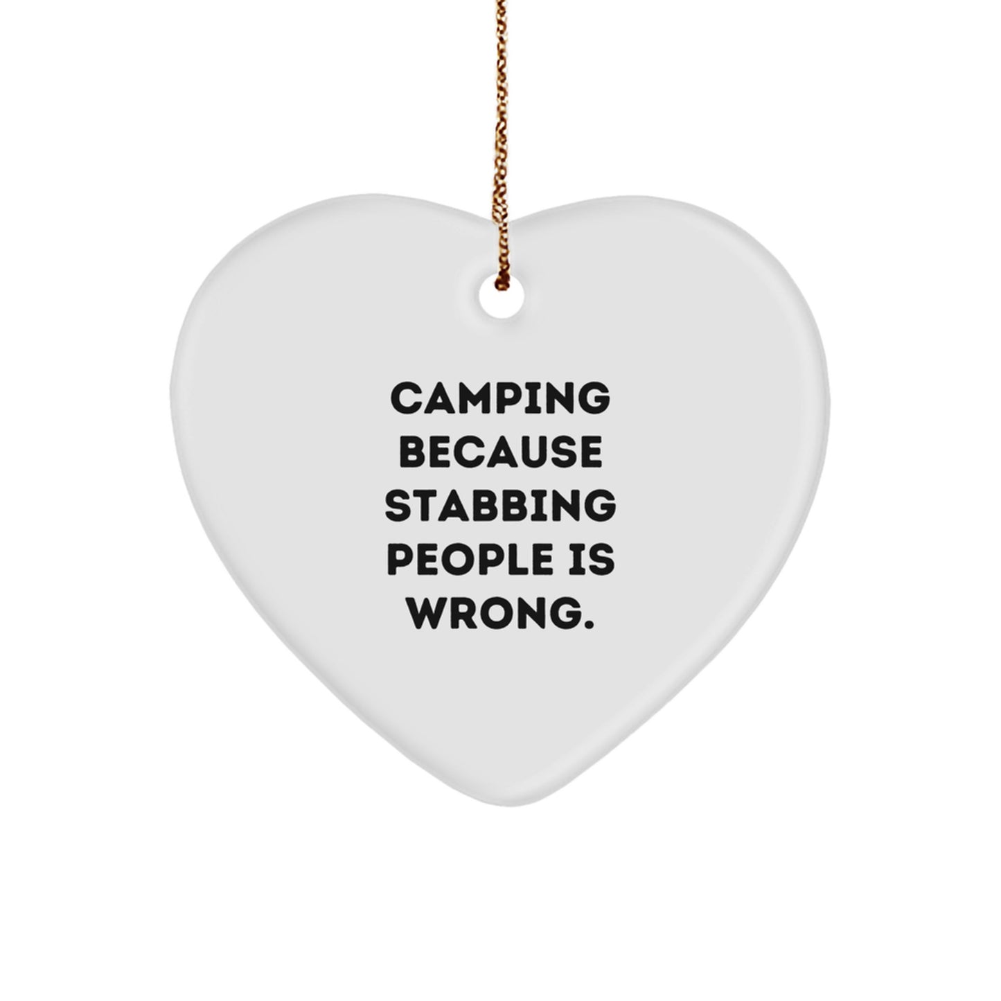 Cute Camping Heart Ornament Funny Quote Gifts from Family for Camping Lovers Christmas Unique Gifts - Image 1
