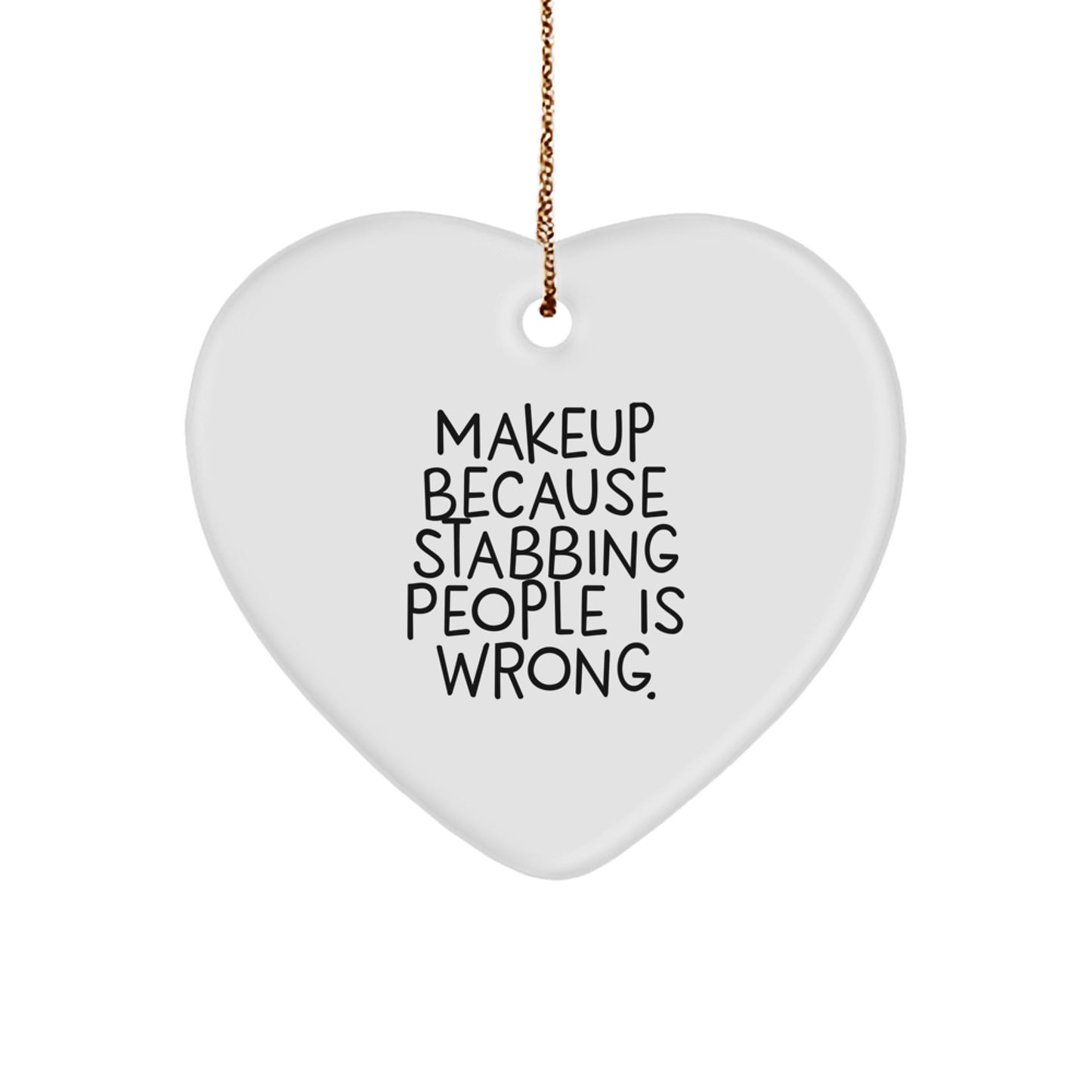 Funny Makeup Heart Ornament Gifts for Makeup Enthusiasts from Friends, Cute Christmas Unique Gifts - Image 1