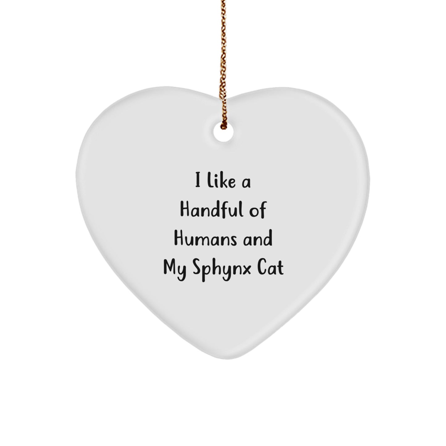 Sphynx Cat Lover Gifts for Men from Women, Heart Ornament with Funny Quote, Christmas Unique Gifts for Sphynx Cat Owners - Image 1