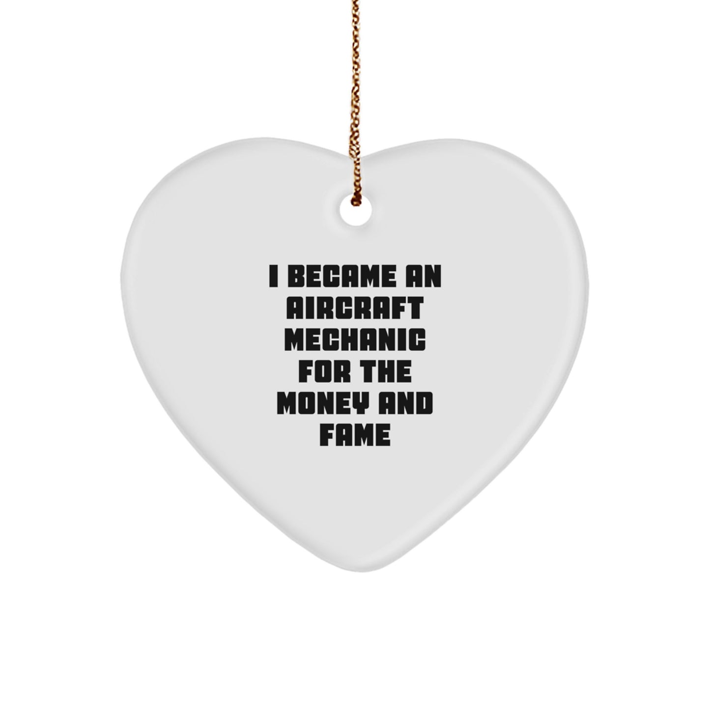 Aircraft Mechanic Gifts, Funny Quote Heart Ornament for Men, Gifts from Family to Friends, Christmas Unique Gifts - Image 1