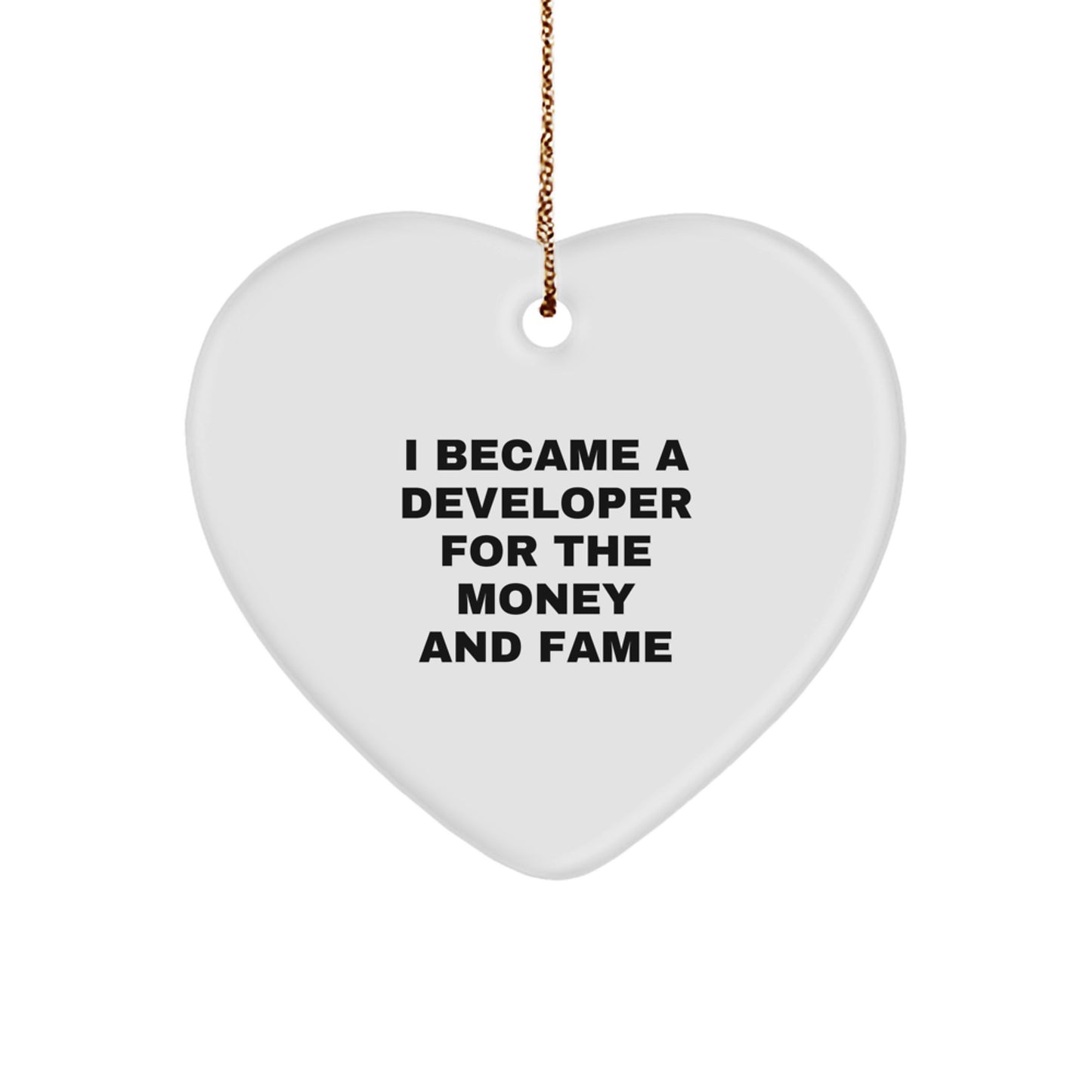 Funny Developer Gifts from Friends for Developer Heart Ornament, Developer Christmas Unique Gifts, Christmas Heart Ornament for Developer, Developer Heart-Shaped Decoration, Developer Heart Ornament - Image 1