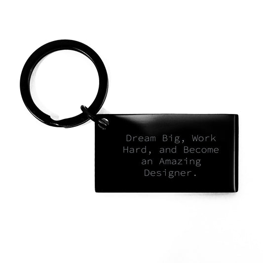 Designer Keychain Gifts from Friends for Men, Women, or Coworkers - Inspirational Keychain Quote - Dream Big Work Hard Keychain for Christmas - Image 1