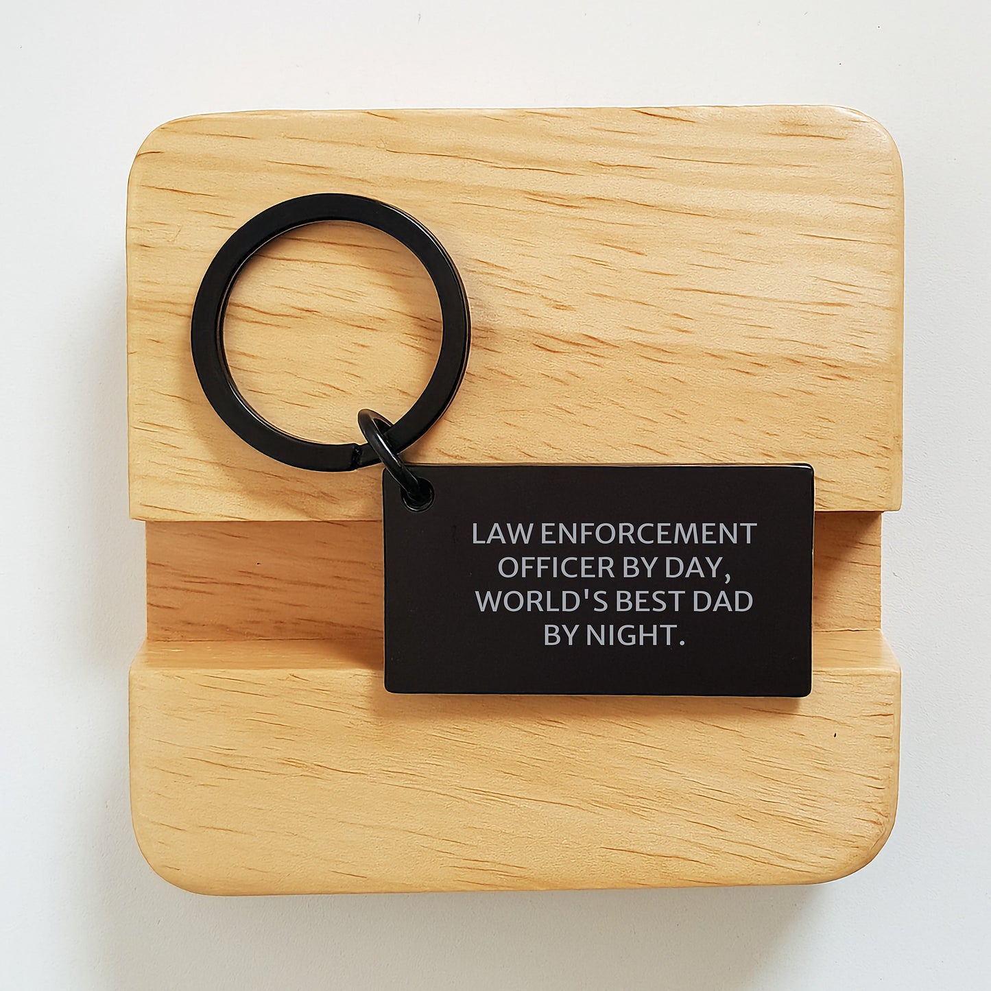 Law Enforcement Officer Gifts, Keychain for Men, Funny Quote 'By Day, World's Best Dad By Night.' for Graduation Unique Gifts from Dad to Son - Image 2