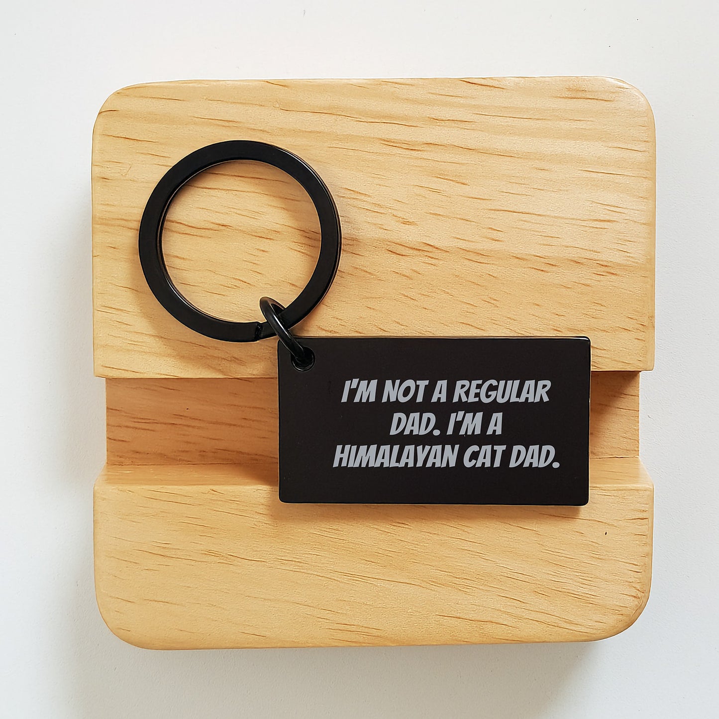 Himalayan Cat Dad Keychain, Funny Gifts from Men to Friends and Family, Birthday Unique Presents for Himalayan Cat Lovers, Keychain with Engraved Message - Image 2