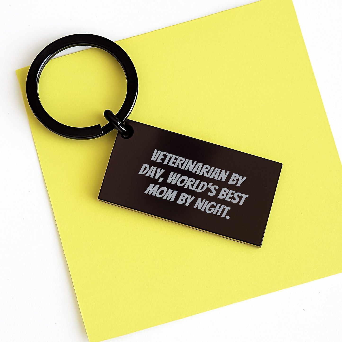 Veterinarian Keychain Gifts from Mom, Funny Quote for Graduation, Stainless Steel, Rust-Resistant, Engraved Message, Gifts for Veterinarian, Women, Family - Image 3