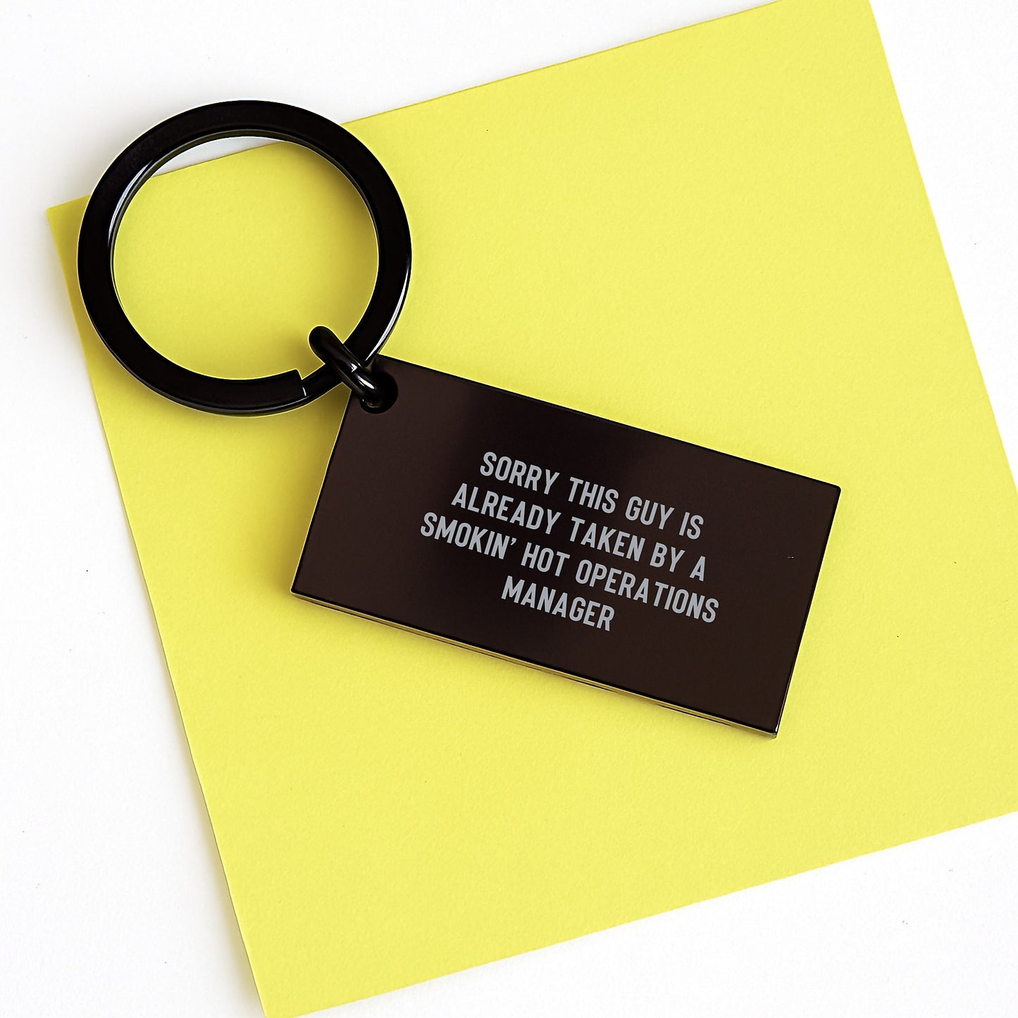 Funny Keychain for Operations Manager, Sorry This Guy Is Already Taken Birthday Unique Gift from Friends, Highly Resistant to Rust and Corrosion, Engraved Message, Keychain Gifts for Men and Women - Image 3