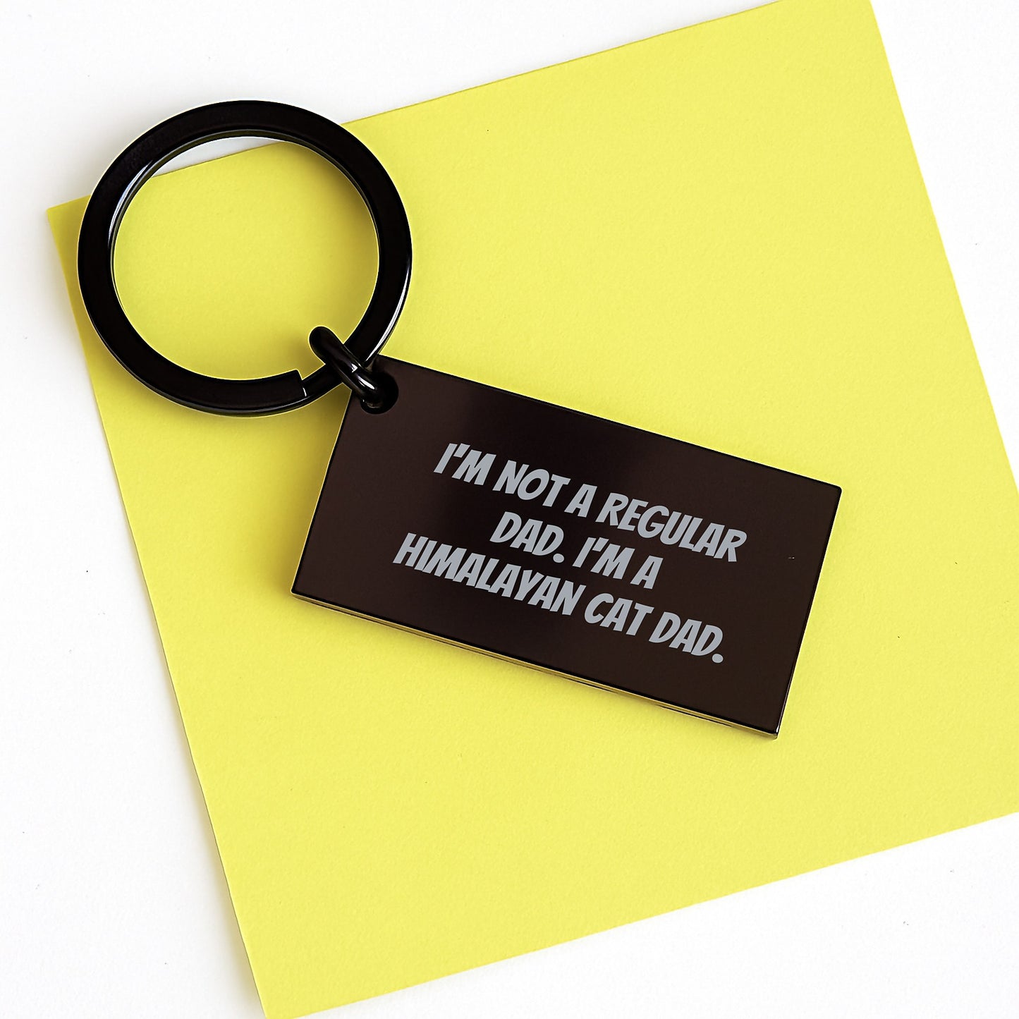 Himalayan Cat Dad Keychain, Funny Gifts from Men to Friends and Family, Birthday Unique Presents for Himalayan Cat Lovers, Keychain with Engraved Message - Image 3