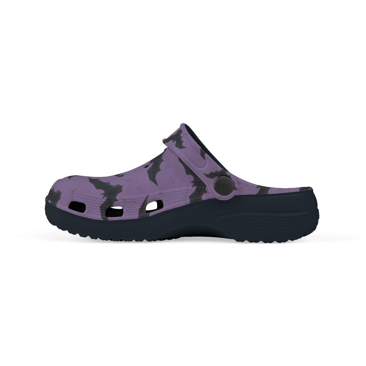 Halloween Bat Clogs for Adults & Kids – Purple Spooky Garden Shoes, Lightweight EVA Slip-Ons for Costume Fun & Everyday Comfort