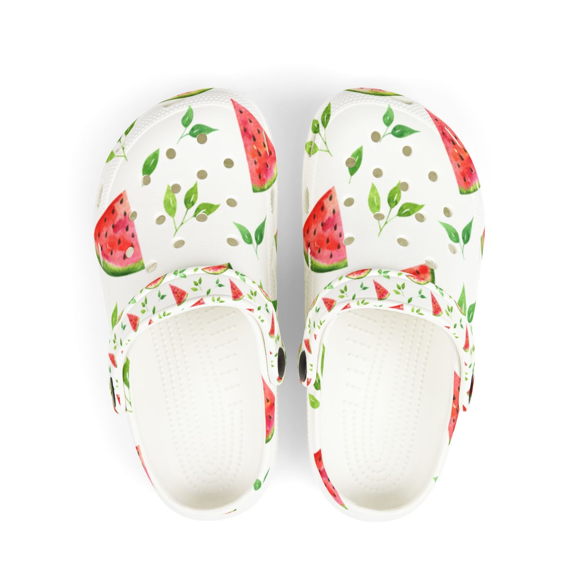 Watermelon Garden Shoes for Adults & Kids – Fruit Print Lightweight EVA Slip-On Sandals, Fruitcore, Gardening Mom, Summer Vibes