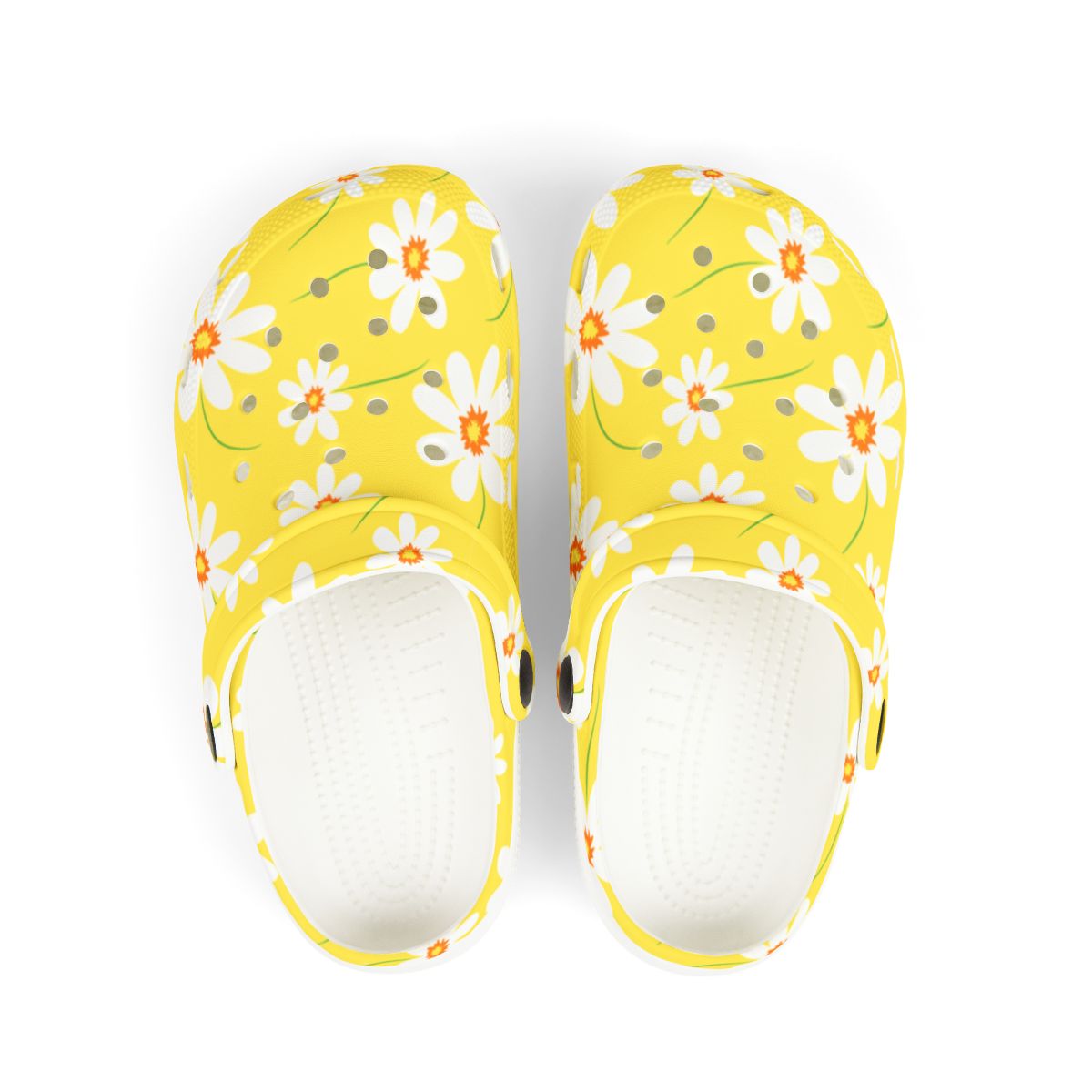 Sunny Daisy Garden Shoes for Adults & Kids – Lightweight EVA Slip-On Yellow Floral Summer Sandals Water-Resistant Nurse Comfort Walking