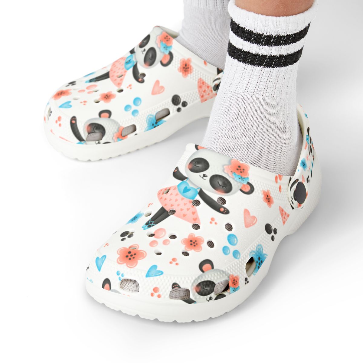 Ballerina Panda Garden Shoes for Adults & Kids – Lightweight EVA Slip-On Cute Dance Animal Sandals Water-Resistant Nurse Comfort & Walking