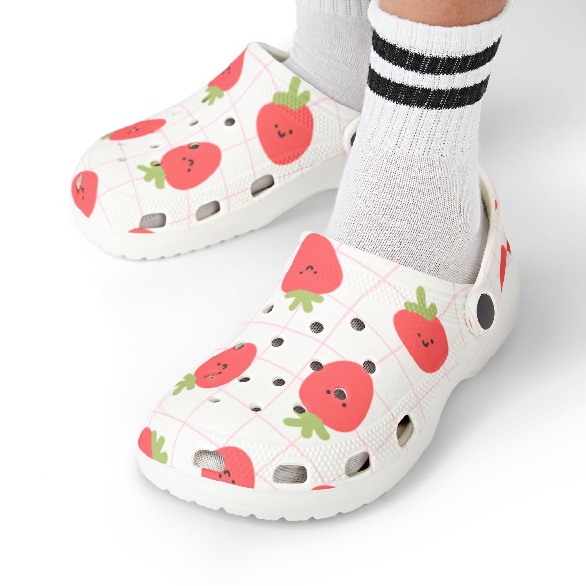 Strawberry Sandals for Adults & Kids – Cute Fruit Print Garden Shoes, Lightweight EVA Slip-Ons, Comfy Summer Footwear