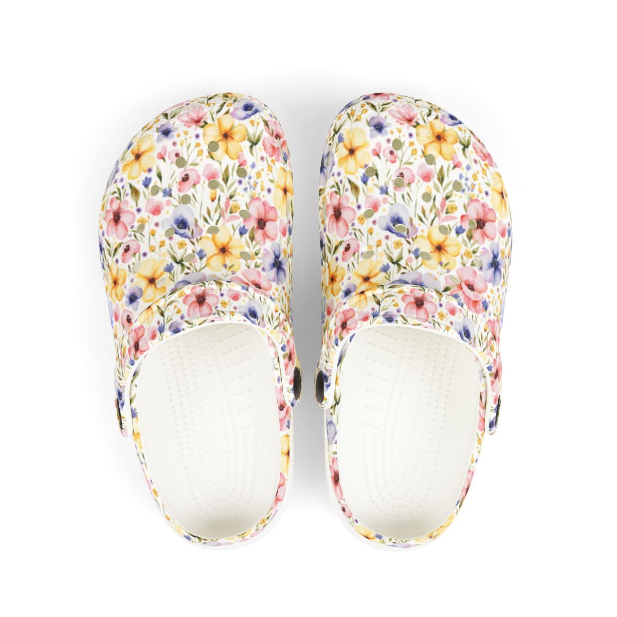 Floral Meadow Garden Shoes for Adults & Kids โ Multicolor Wildflower EVA Slip-On Summer Beach Sandals Lightweight Nurse Comfort Footwear