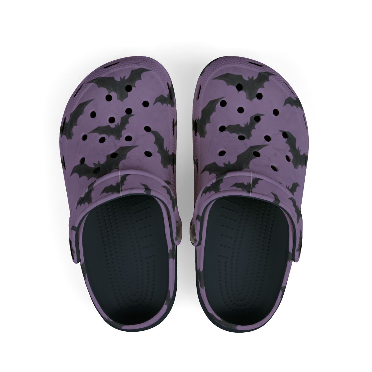 Halloween Bat Clogs for Adults & Kids – Purple Spooky Garden Shoes, Lightweight EVA Slip-Ons for Costume Fun & Everyday Comfort