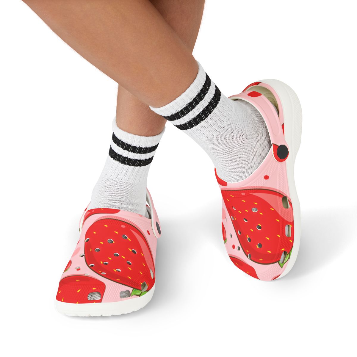 Strawberry Sandals for Adults & Kids – Cute Fruit Print Garden Shoes, Lightweight EVA Slip-Ons, Comfy Summer Footwear