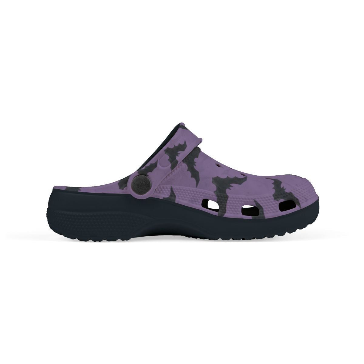 Halloween Bat Clogs for Adults & Kids – Purple Spooky Garden Shoes, Lightweight EVA Slip-Ons for Costume Fun & Everyday Comfort