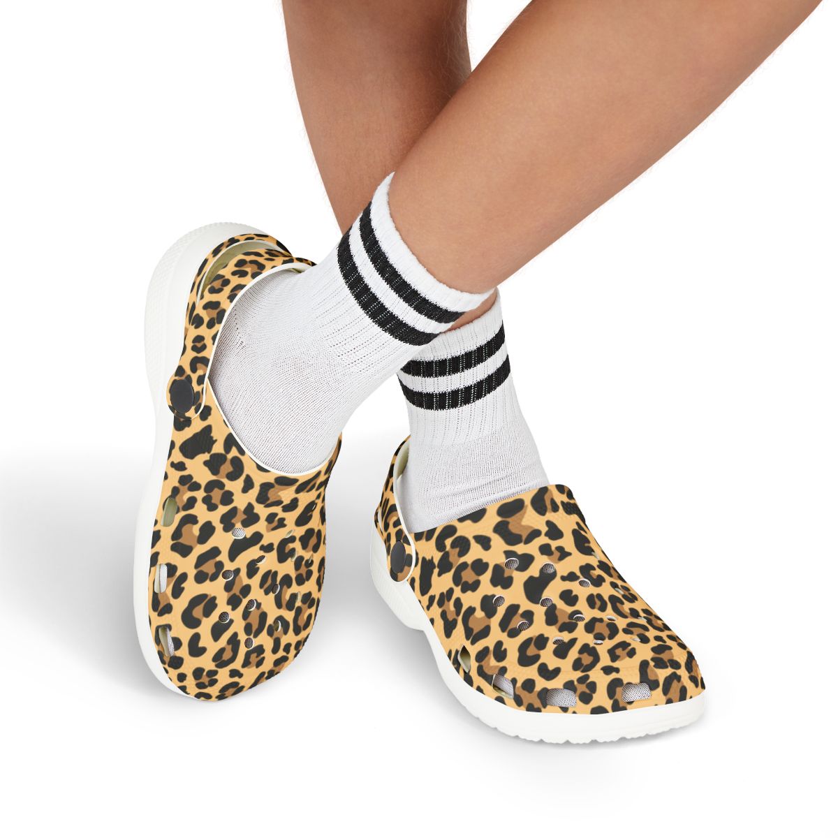 Classic Leopard Garden Shoes for Adults & Kids – Lightweight EVA Slip-On Animal Print Sandals Water-Resistant Nurse Comfort & Walking