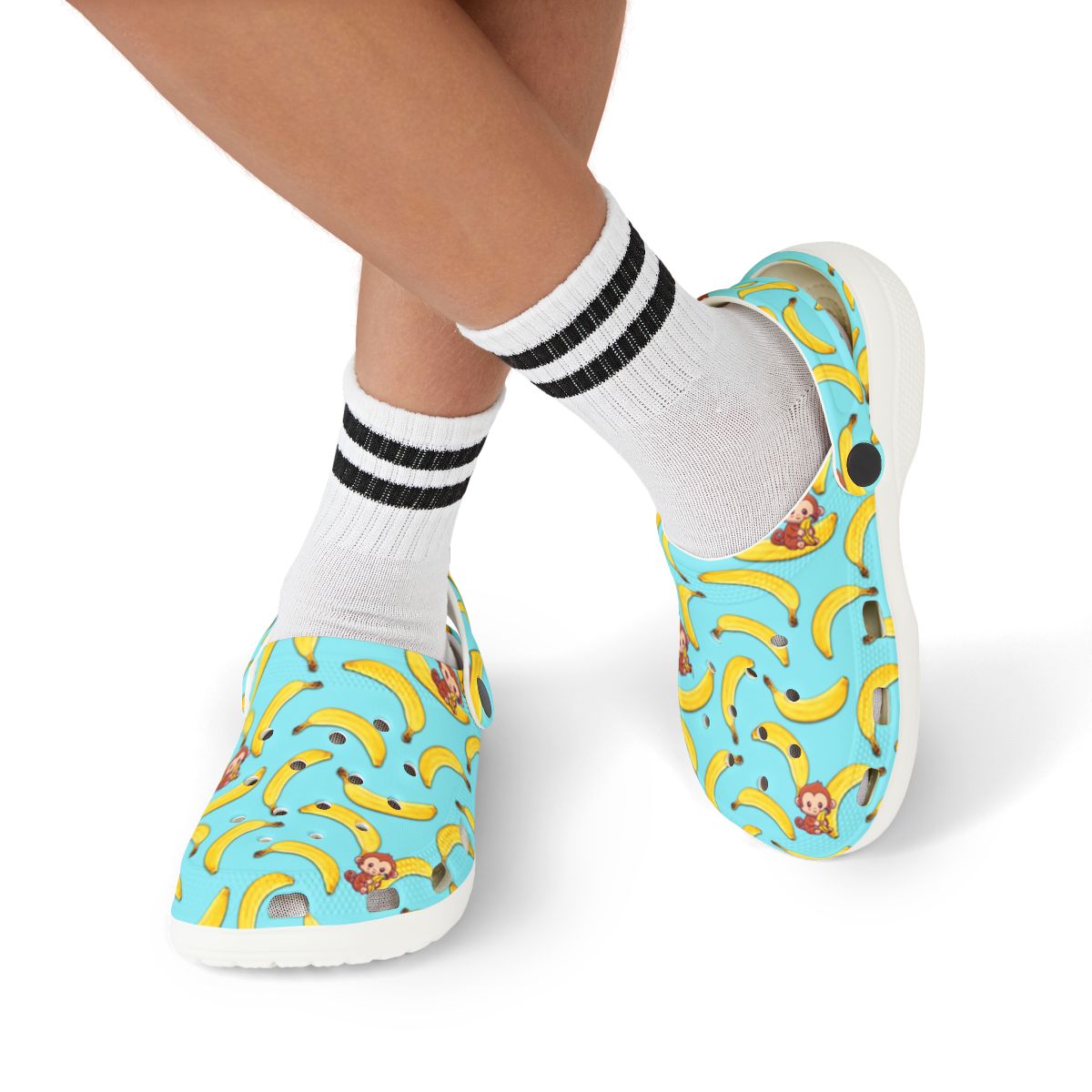 Banana Monkey Garden Shoes for Adults & Kids โ Lightweight EVA Slip-On Summer Fruit Sandals Water-Resistant Nurse Comfort & Walking Footwear