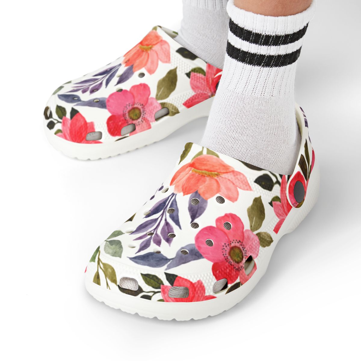 Blush Bloom Garden Shoes for Adults & Kids – Lightweight EVA Slip-On Pink Floral Sandals Water-Resistant Nurse Comfort & Everyday Walking