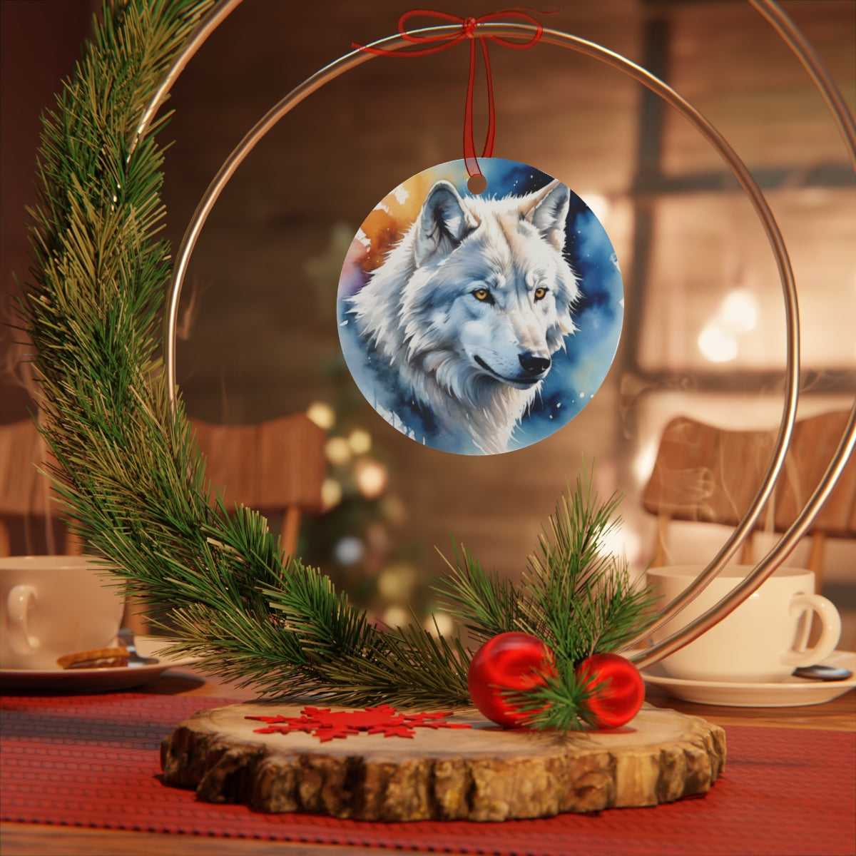 White Wolf Plaque Gift