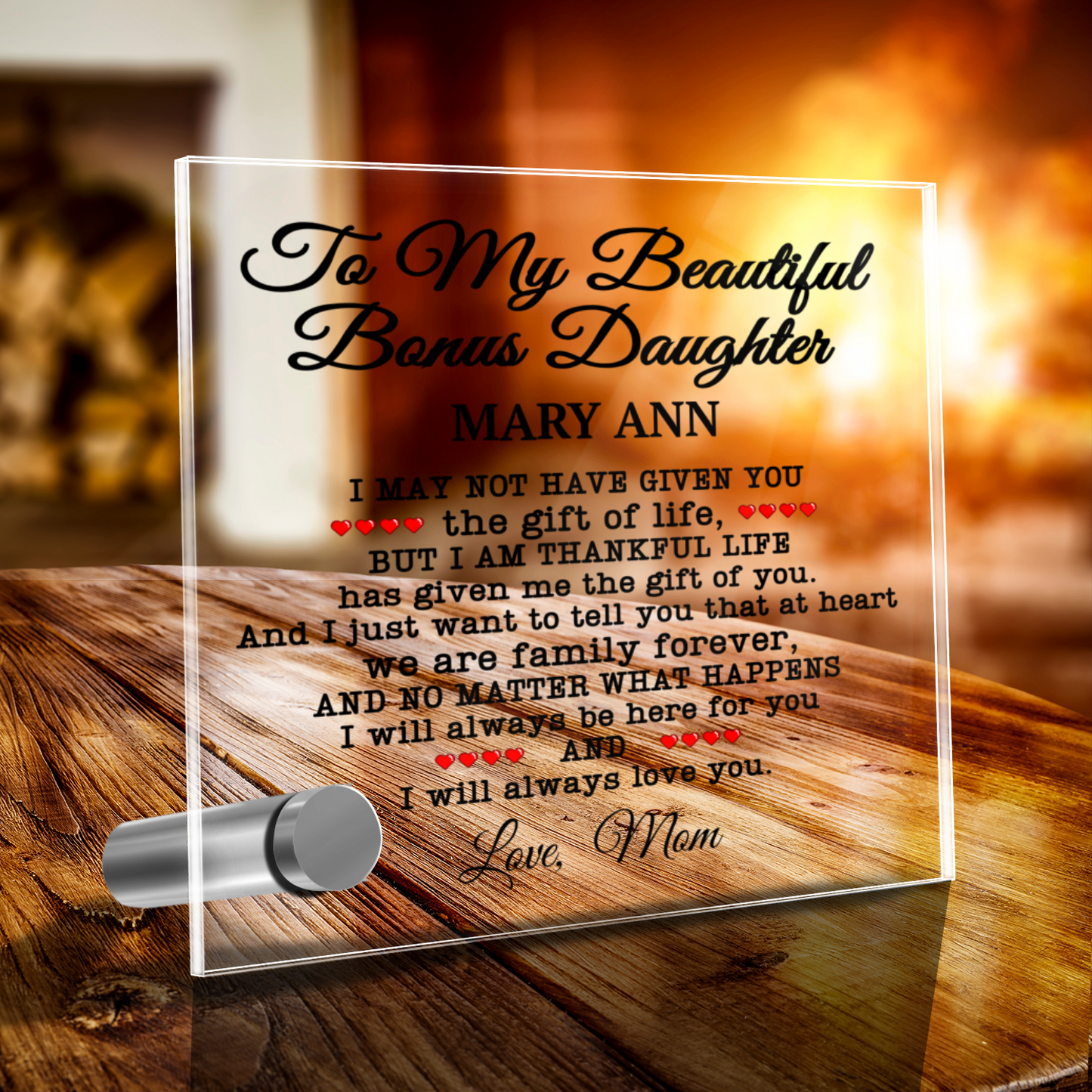 Bonus Daughter Message Card Plaque