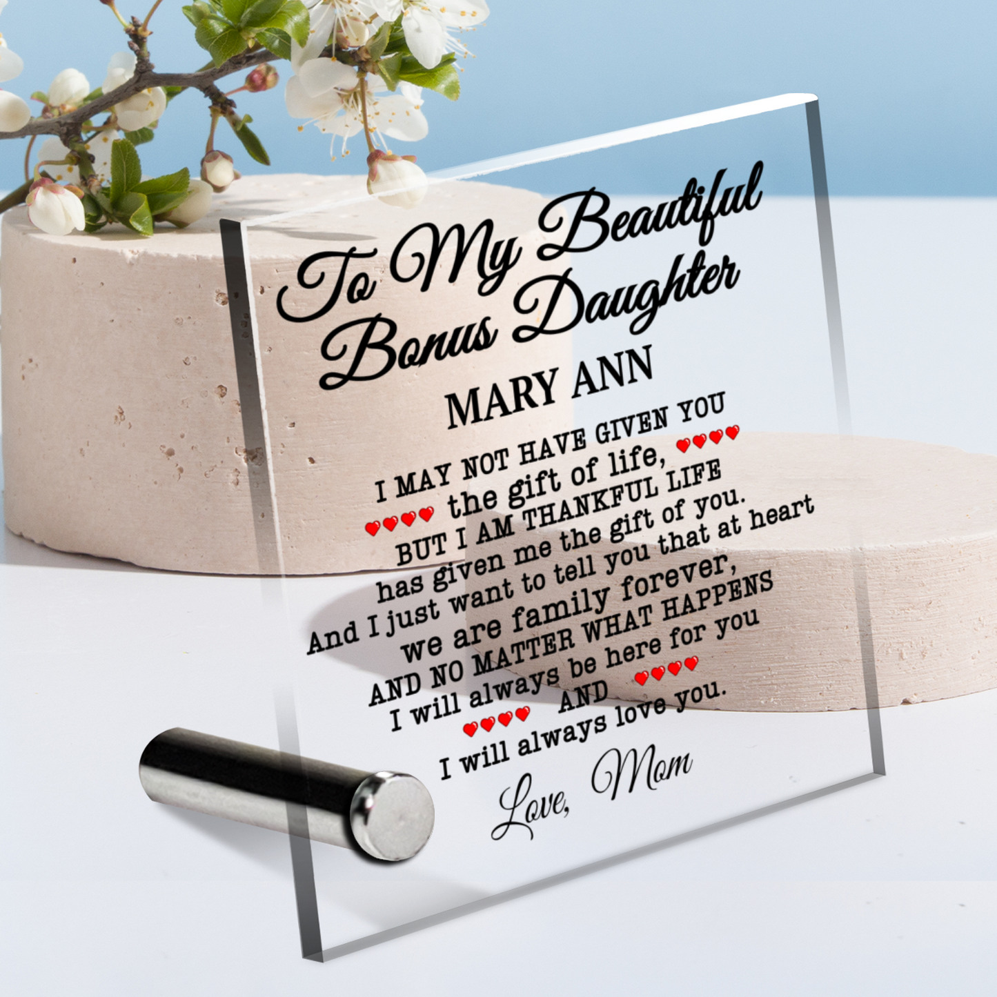 Bonus Daughter Message Card Plaque