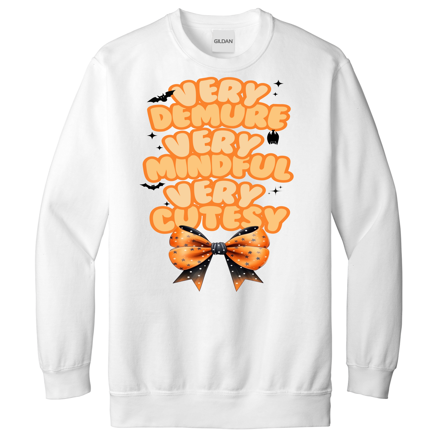 Very Demure Very Mindful Very Cutesy Coquette Halloween Sweatshirt