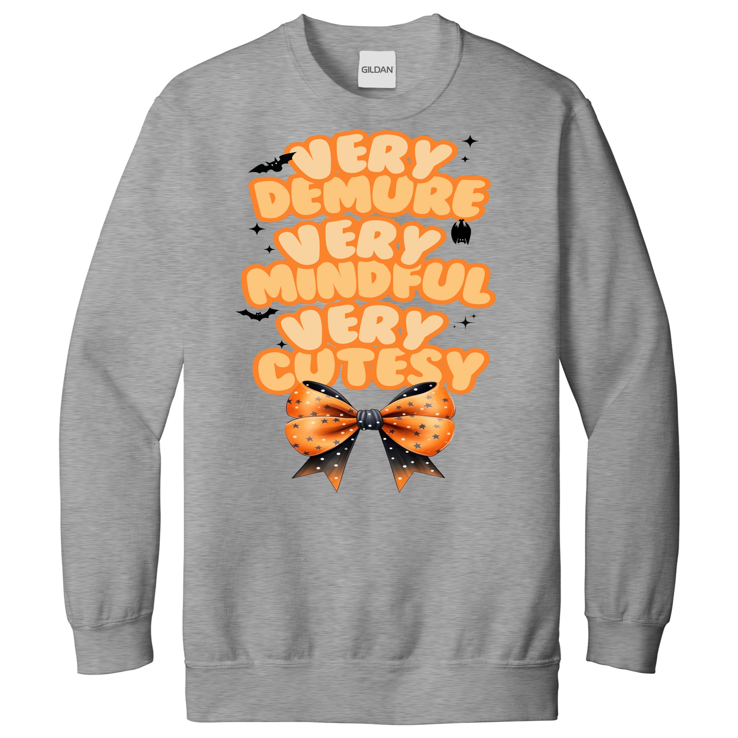 Very Demure Very Mindful Very Cutesy Coquette Halloween Sweatshirt