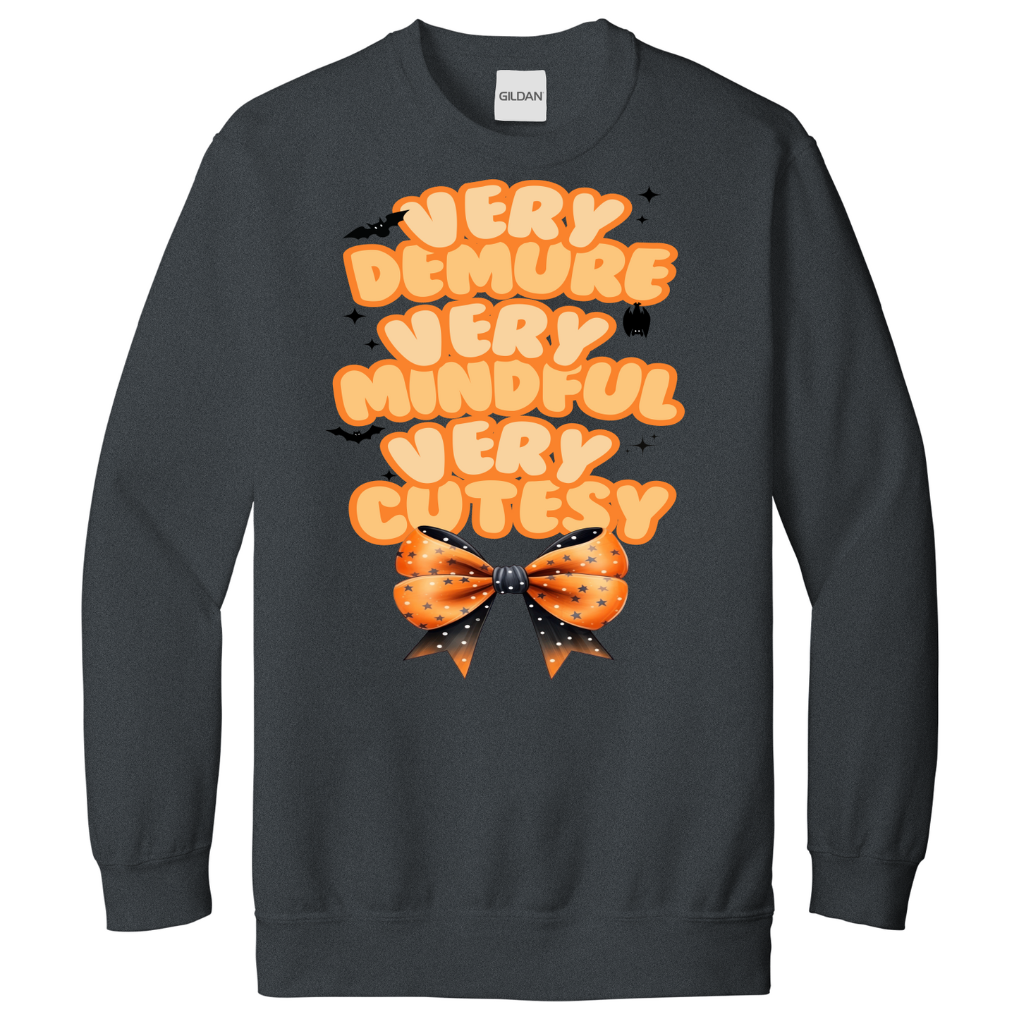 Very Demure Very Mindful Very Cutesy Coquette Halloween Sweatshirt