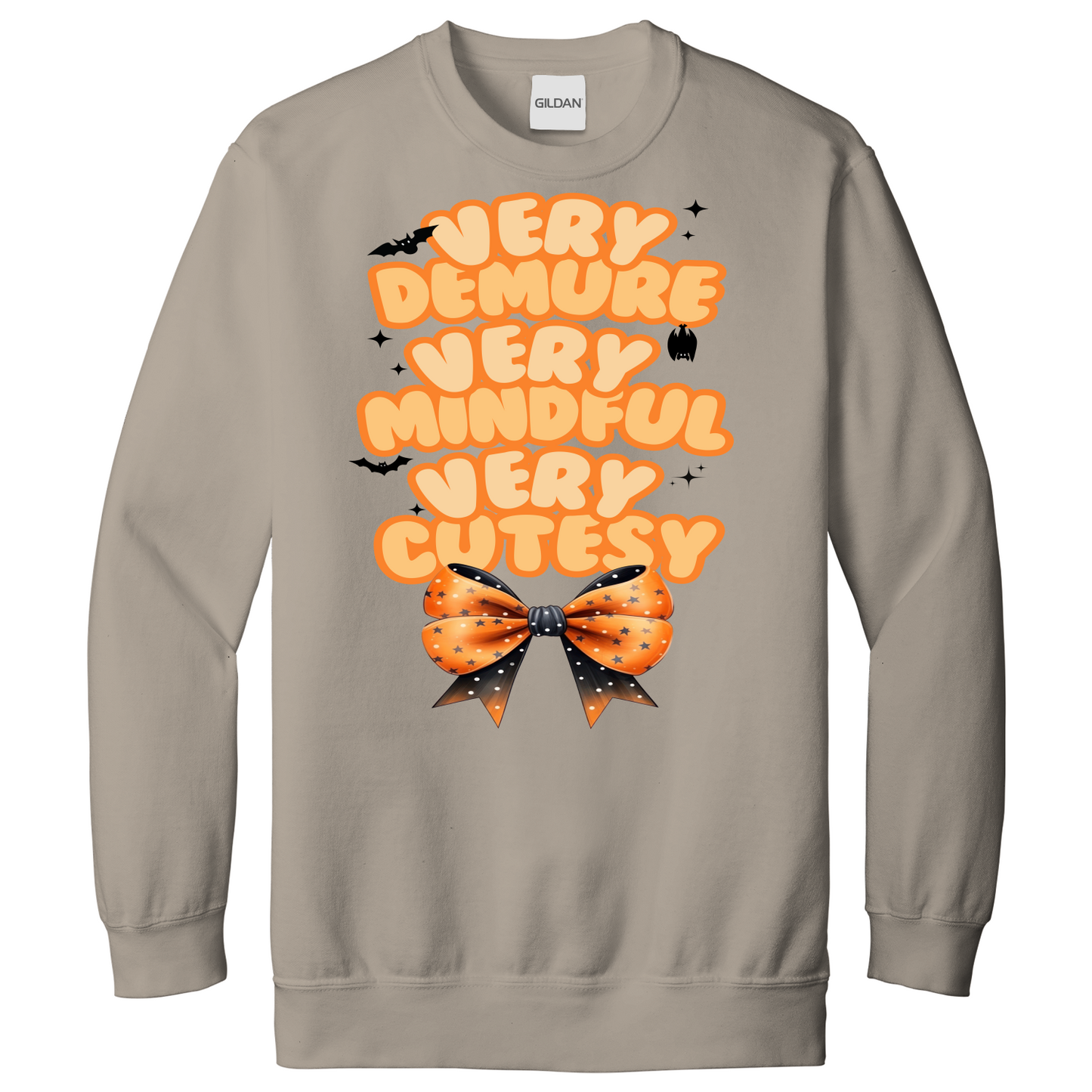 Very Demure Very Mindful Very Cutesy Coquette Halloween Sweatshirt
