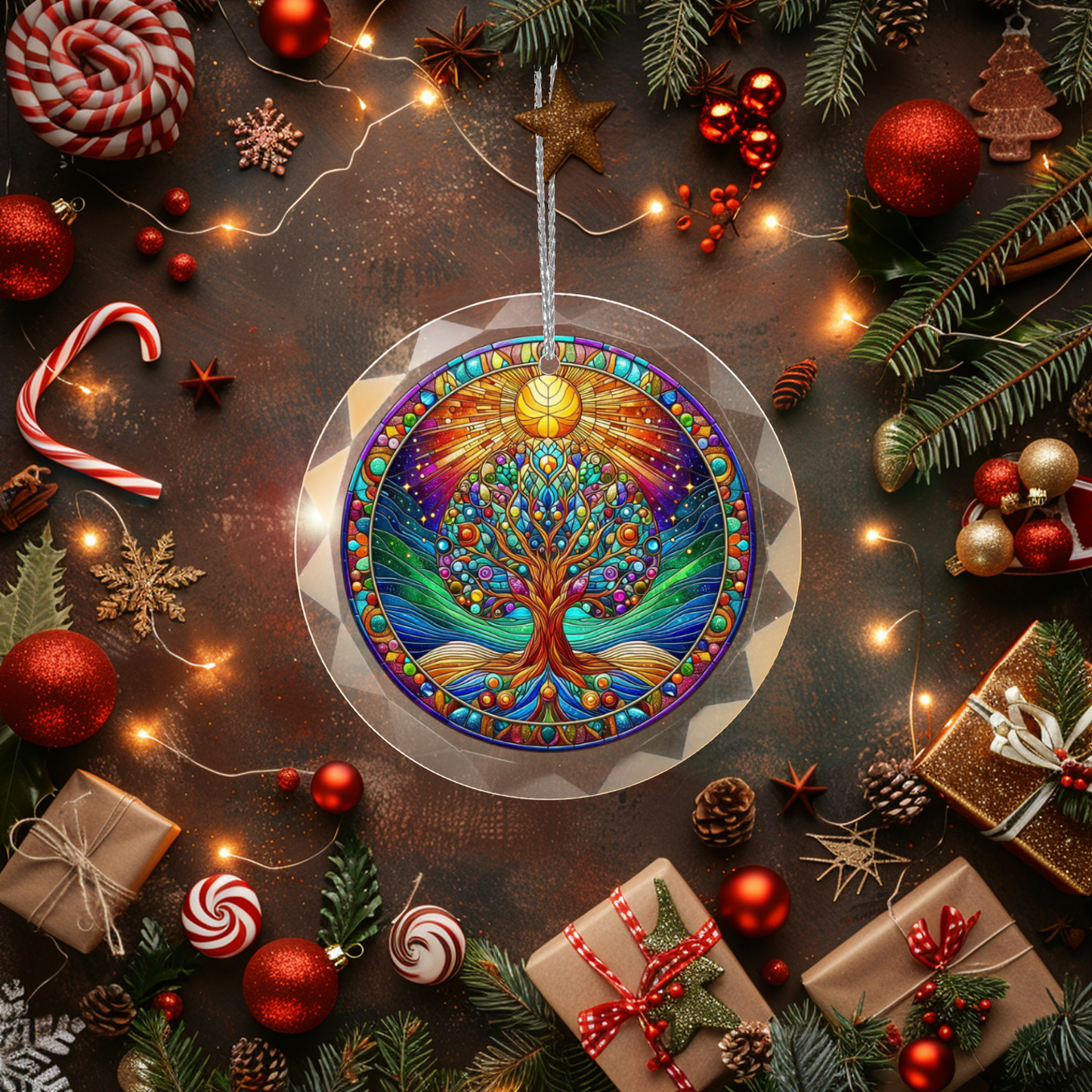 Glass Tree of Life Ornament