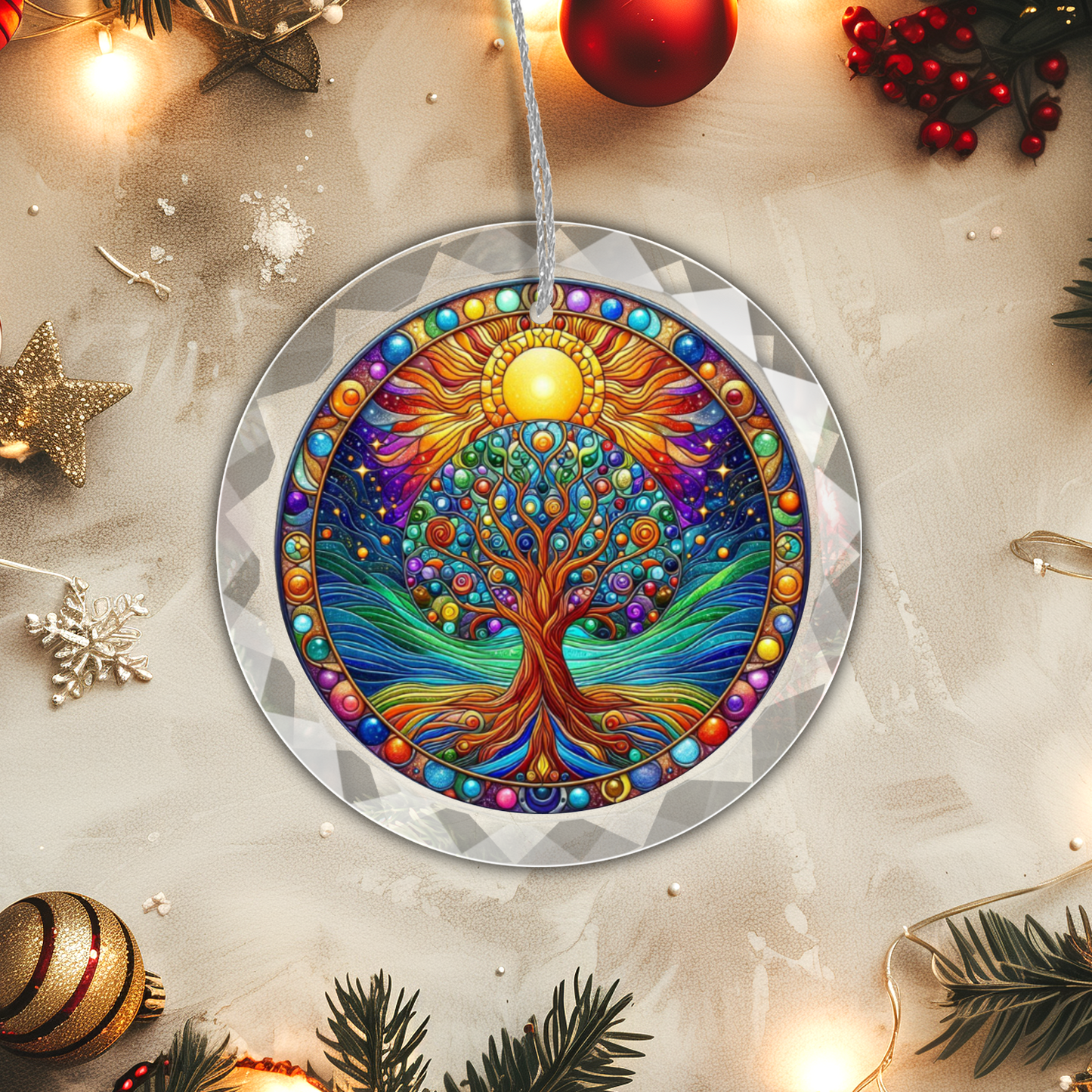 Glass Tree of Life Ornament