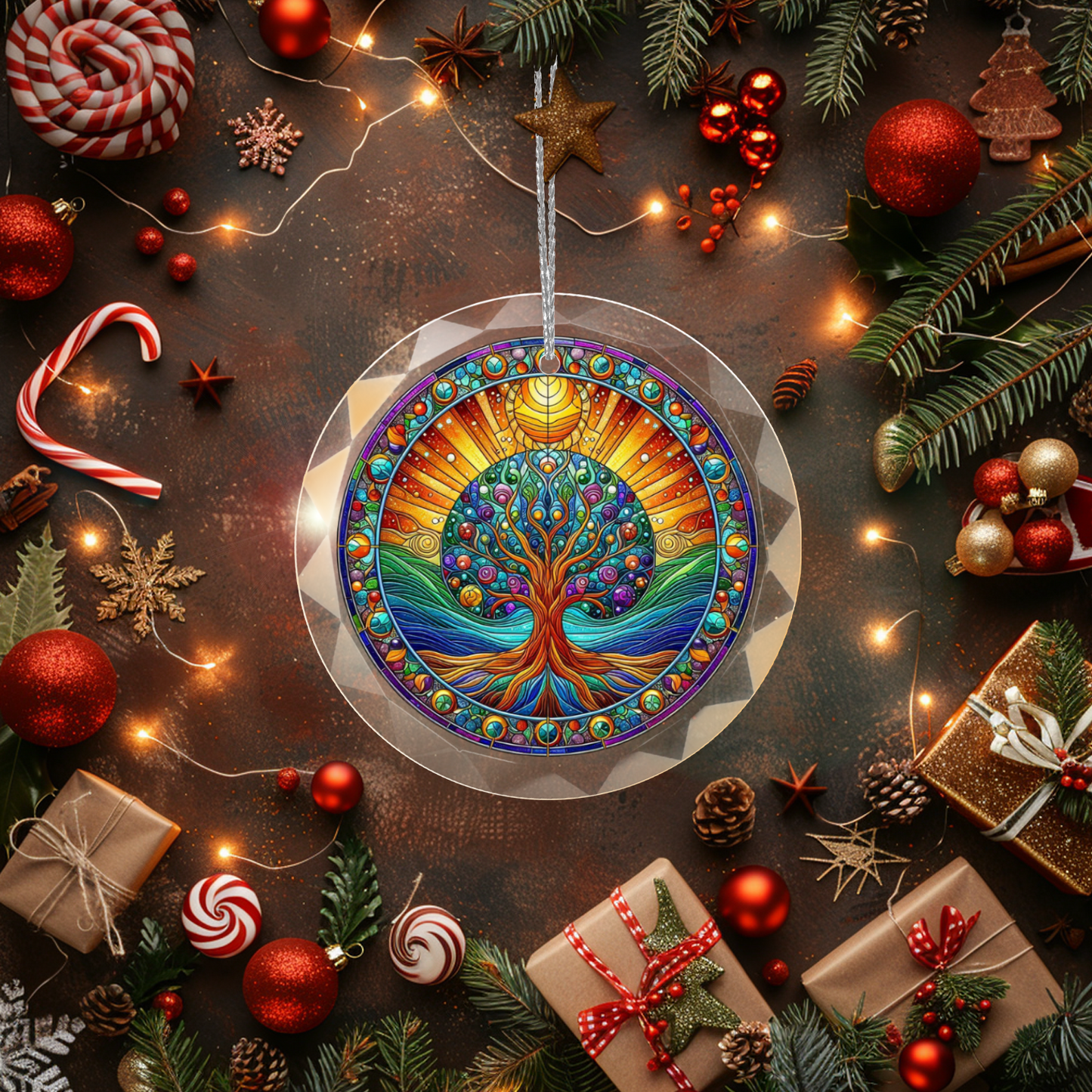 Glass Tree of Life Ornament