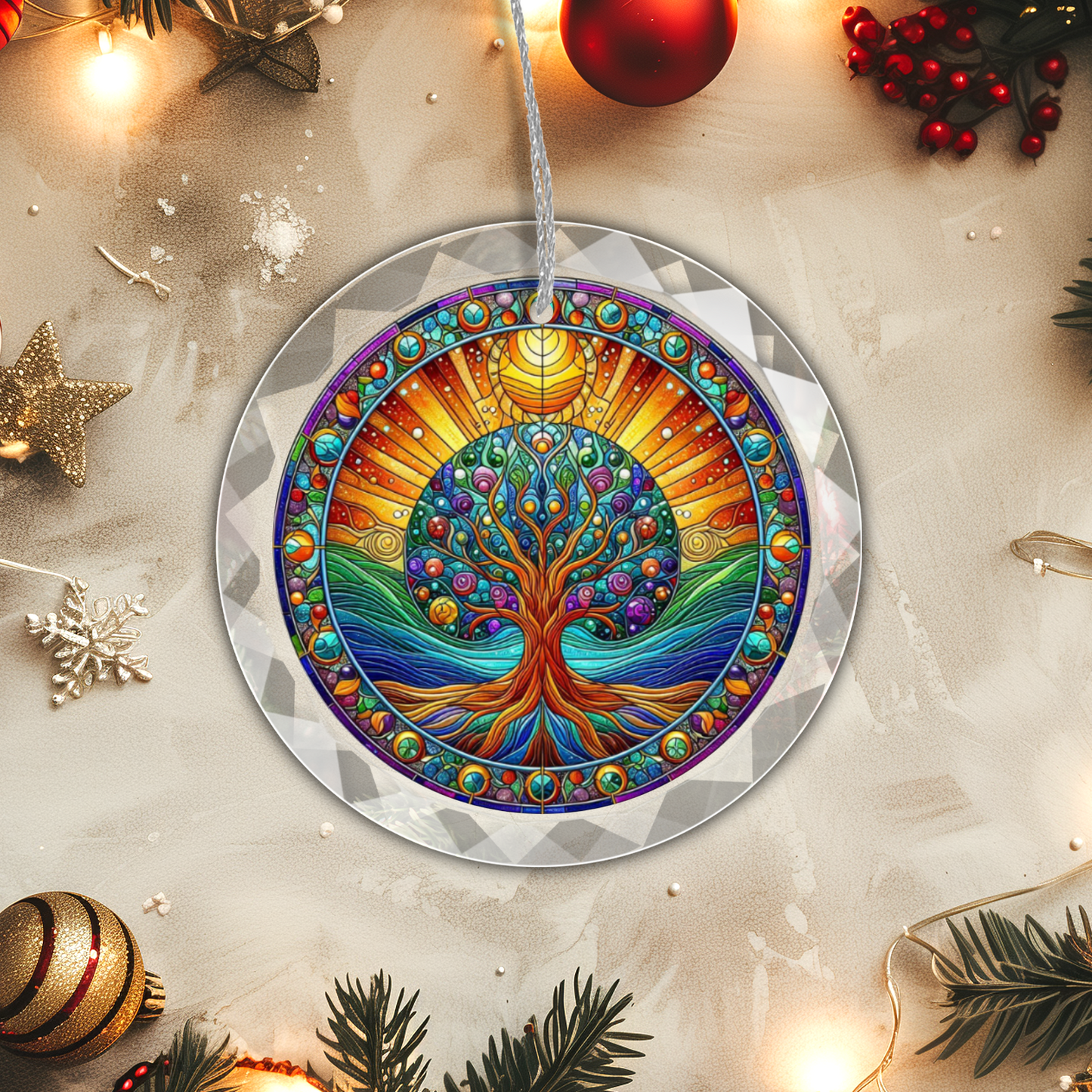 Glass Tree of Life Ornament
