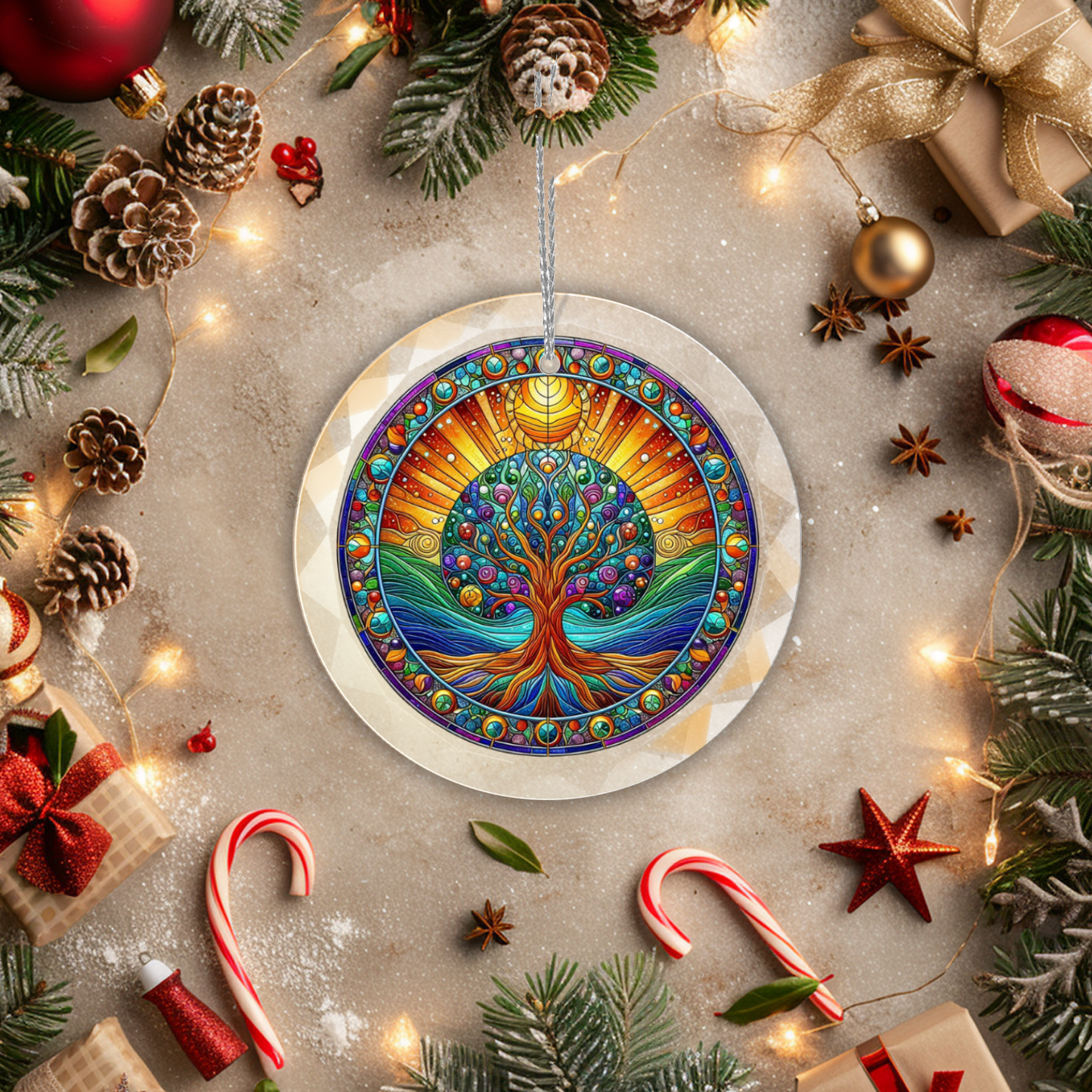 Glass Tree of Life Ornament