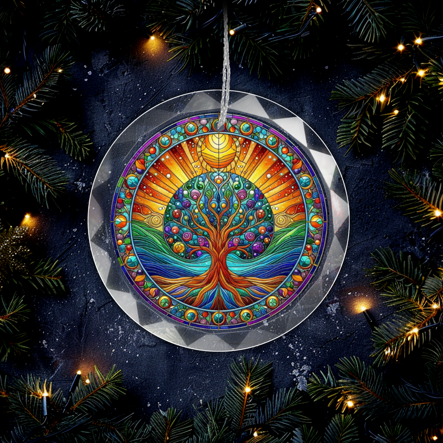 Glass Tree of Life Ornament